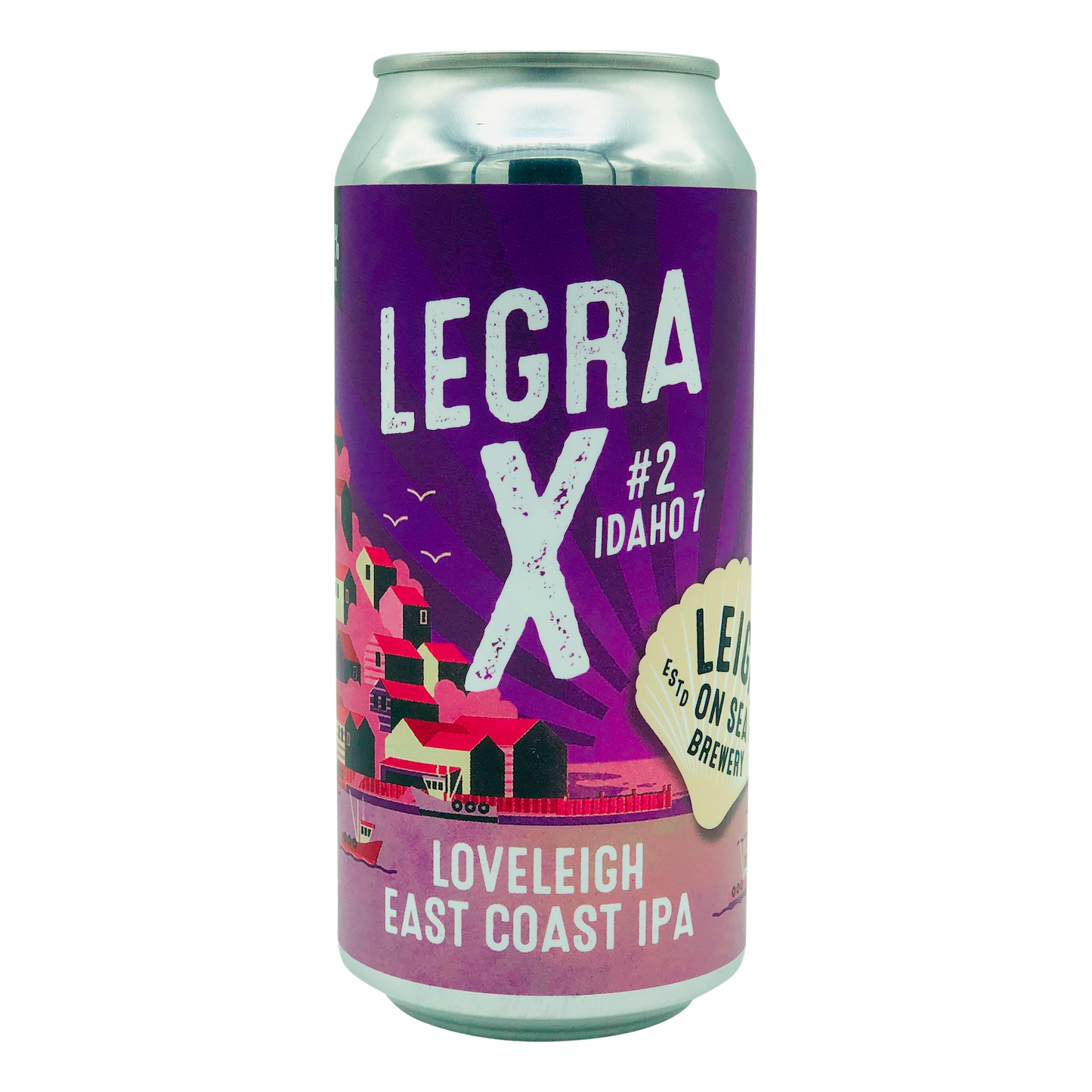Leigh on Sea Brewery Legra X 2 Idaho 7 East Coast IPA 440ml Craft Beer Purple Can