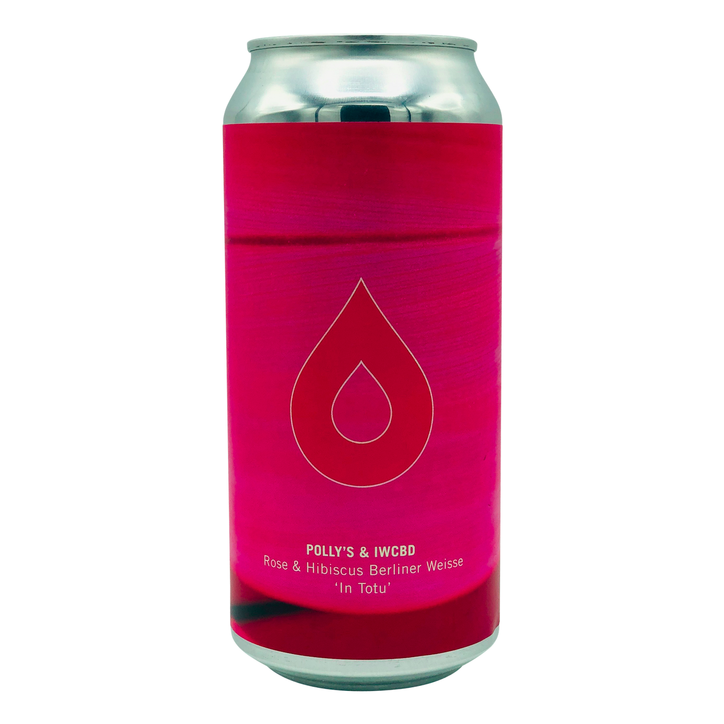 Bright Pink Can of Polly's Brew Rose and Hibiscus Berliner Weisse Craft Beer In Totu brewed for International Women's Day