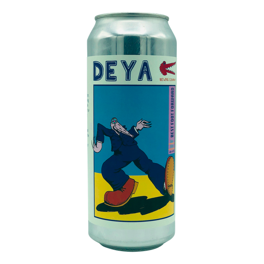 DEYA brewing company 550ml Can of best bitter craft beer best foot forward with crocodile loge wearing a suit