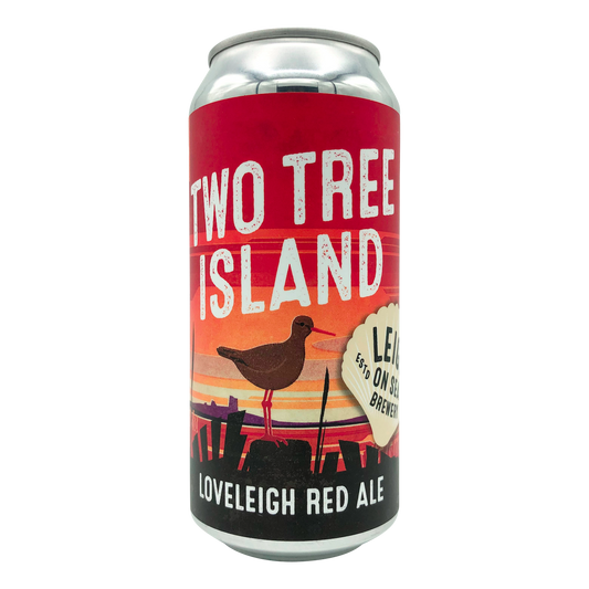 Two Tree Island Vegan Red Ale Craft Beer from Leigh on Sea Brewery, brewed in Leigh-on-Sea Essex  bright red 440ml Can