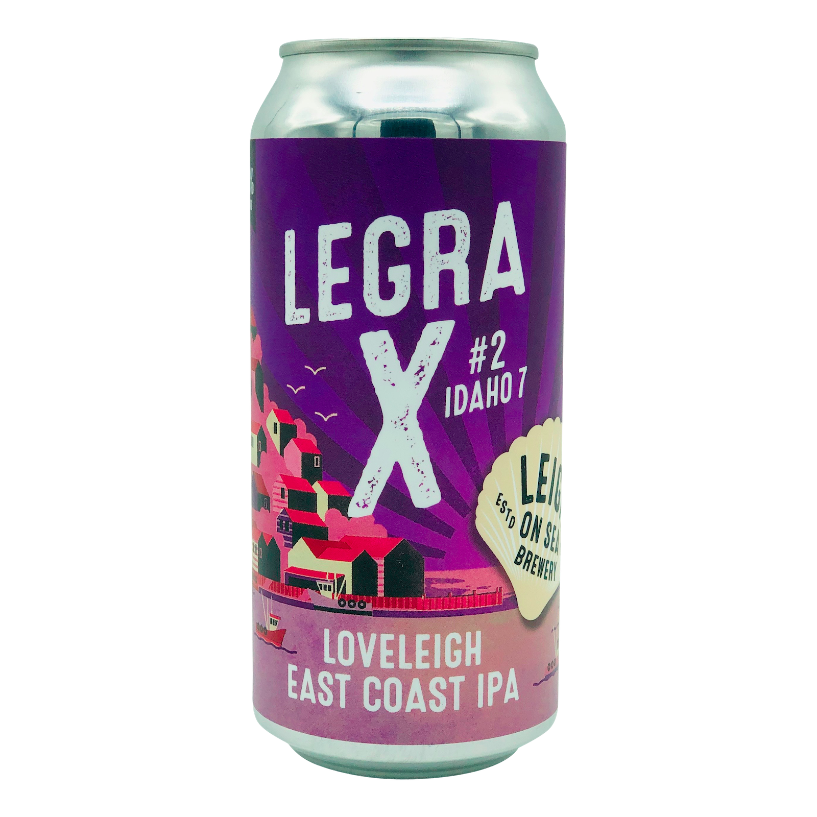 Leigh on Sea Brewery Legra X 2 Idaho 7 East Coast IPA 440ml Craft Beer Purple Can
