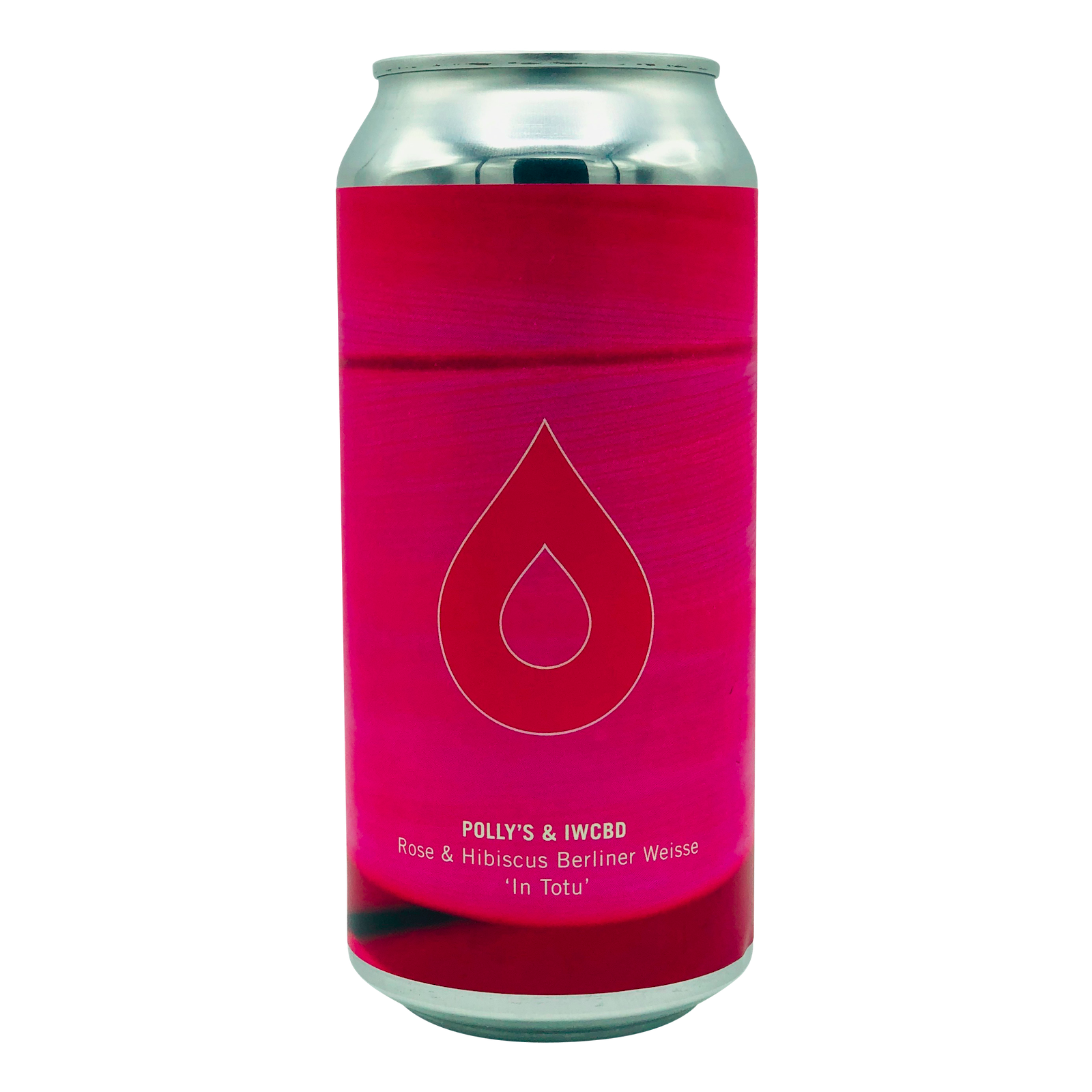 Bright Pink Can of Polly's Brew Rose and Hibiscus Berliner Weisse Craft Beer In Totu brewed for International Women's Day