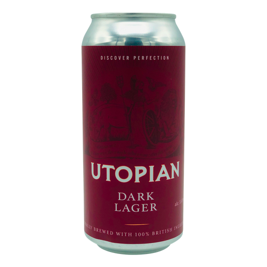 Dark Lager 440ml Can of craft Beer brewed by Utopian Brewery made with 100% British Ingredients 