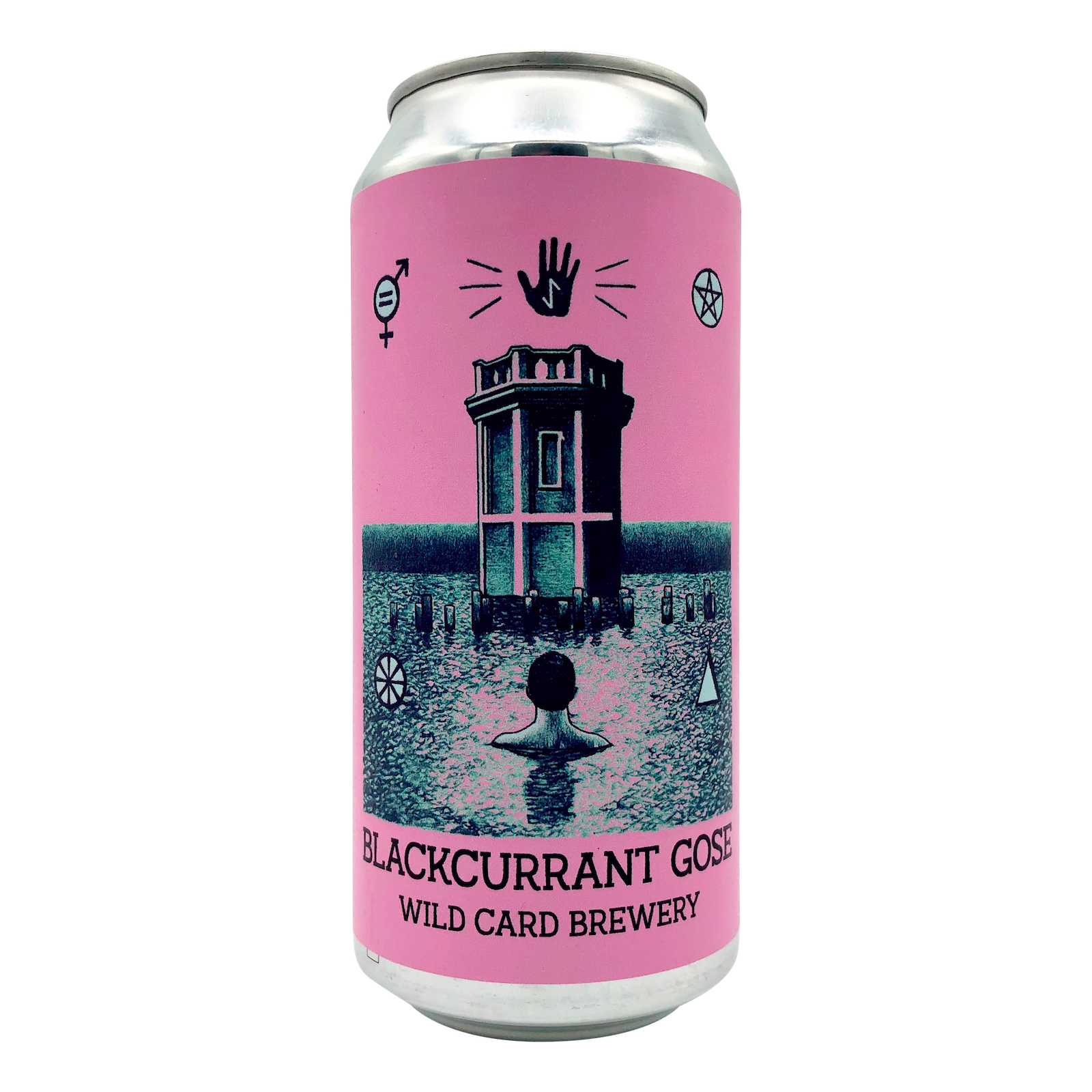 Bright Pink 440ml Can of Wild Card Brewery Blackcurrant Gose Craft Beer